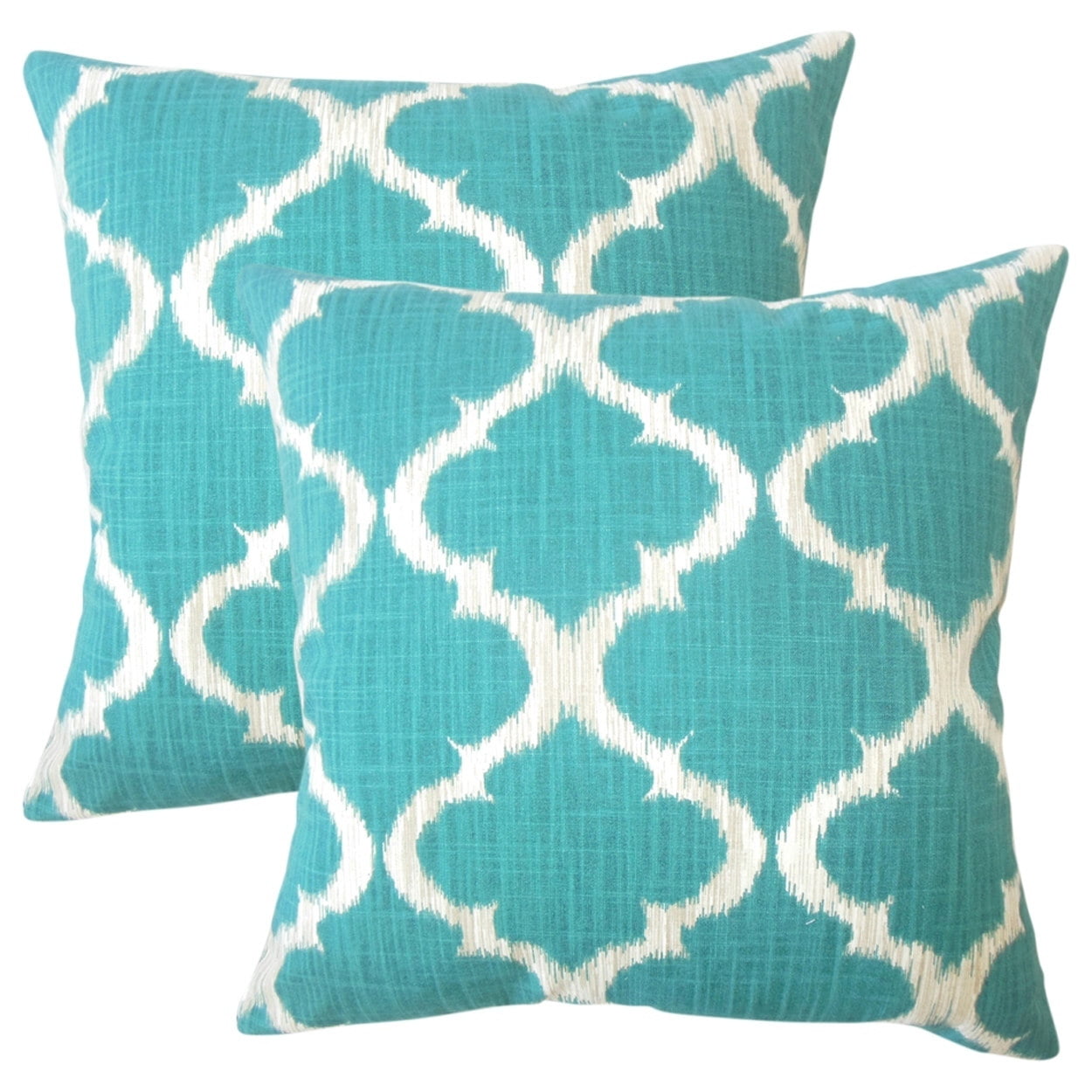 The Pillow Collection Set of 2 18 x 18 Down Filled Iara Outdoor Throw Pillows Multicolor 2 Piece 