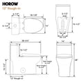 thumbnail image 5 of HOROW One Piece Elongated Toilet with Dual Flush, 1.28 GPF, 12" Rough-In, Soft Closing Seat for Bathroom, 5 of 9