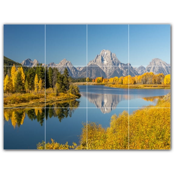 Picture-Tiles.com: River Ceramic Tile Wall Mural WAL500896-43XL. 48"W x 36"H using (12) 12" x 12" Ceramic Tiles-Satin Finish