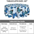 thumbnail image 3 of Blue Butterfly Tablecloth Round 60 Inch Table Cloth Cover Mat Holiday Party Decoration for Dining Room Home Kitchen Picnic, 3 of 6