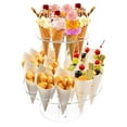 thumbnail image 1 of Soporte de cono de 24 agujeros Pantallas de sushi Rollo de rollo de sushi Rack de cono decorativo transparente para navideños en casa, 1 of 8