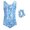 Blue Petals, variant on Girls Gymnastics Leotard Blue Petals Leotard Outfit with Hair Scrunchie