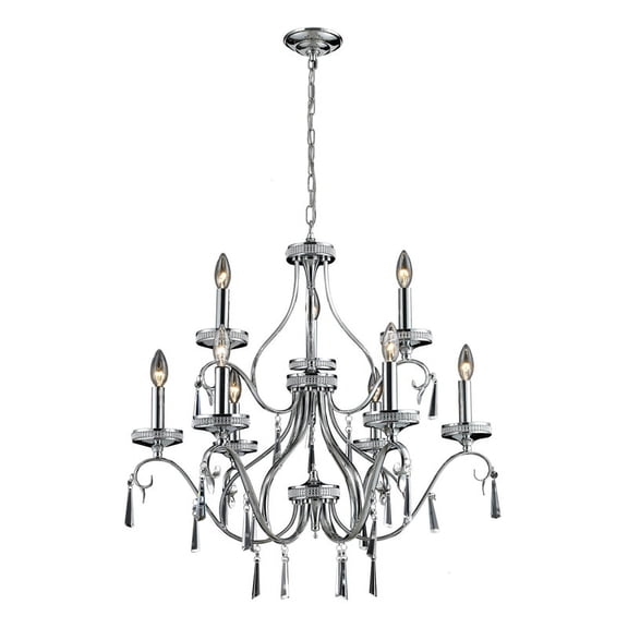 Elk Home 28-Inch Wide Chandelier, Traditional, Chrome