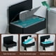 thumbnail image 3 of Elegante soporte para papel higiénico de acero inoxidable para montaje en pared con estante incorporado y dispensador de toallitas desechables para un almacenamiento eficiente en el baño, 3 of 8