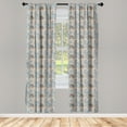 thumbnail image 3 of Ambesonne Mandala Curtains, Vintage Style Flourish, Pair of 28"x63", Pale Orange Blue Black, 3 of 5