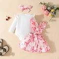 thumbnail image 5 of Zshosam Girl Outfit Newborn Infant Baby Girl Dress Clothes Winter Outfits Top Romper Overalls Dresses Suspender Skirt Set for Girls Size 6 12 Months,(Pink 6-12 Months), 5 of 7