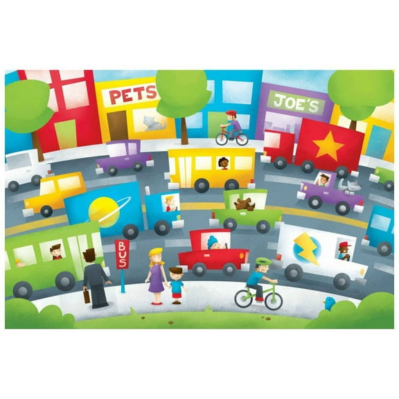 Marmont Hill Mh-Kidcur-123-C-45 30" X 45" "Traffic" Giclee Art Print On Stretched Canvas