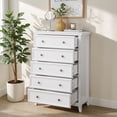 thumbnail image 3 of Tcbosik 5 Drawer Dresser for Bedroom, Modern Chest of Drawers for Living Room, Hallway, Entryway, White, 3 of 8