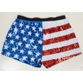 thumbnail image 2 of Plus Size Women's Mid Rise July 4th USA Flag Star Stripes Sparkly Sequin Shorts,4X-Large, 2 of 5