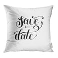 thumbnail image 1 of EREHome Save The Date Black and White Hand Lettering Inscription Conceptual Handwritten Pillow Case Pillow Cover 20x20 inch Throw Pillow Covers, 1 of 1