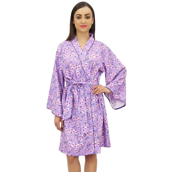 Bimba Women's Floral Printed Full Sleeve Kimono Robe Bridal Cover Up Wrap - 18