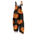 thumbnail image 2 of Stralyhd Pumpkin Face Graphic Casual Rompers Halloween Party Square Neck Jumpsuit Party Jumpsuits with Pockets Spooky Horror Print Long Pants Orange XL, 2 of 7