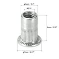 thumbnail image 2 of Unique Bargains #6-32 Écrous à Rivet en Alliage d'Aluminium Tête Plate Filetée Argent 100 Pcs, 2 of 5
