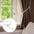 thumbnail image 3 of 2pcs Metal Pearl Decoration Curtain Tieback Simple Strapping Elastic Belts, 3 of 7