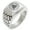 Silver, variant on Stainless Steel Norse Valknut Knot Viking Geometric Pattern Step-Down Biker Style Polished Ring