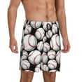 thumbnail image 2 of Kdxio Cute Baseball Print Mens Sleep Shorts Bottoms Soft Comfy Pajama Wear Pants with Drawstring Pockets, 2 of 7