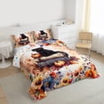 thumbnail image 3 of Homewish Cartoon Cat Kitten Teens Full Size Comforter Sets, Rustic Flower Floral Bedding Comforter Set, Autumn Pumpkin Reversible Bedding Sets, Super Cozy Room Decor, 3 Pieces, 3 of 8