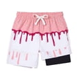 thumbnail image 4 of Boys Two Piece Rash Guard Swim Set Toddler Kids Ice Cream Print Long Sleeve Bathing Suit Swimwear Shirt with Trunks Quick Dry Bathing Suit, 4 of 4