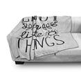 thumbnail image 3 of Enjoy the Little Things Soft Flannel Fleece Throw Blanket, Monochrome Lettering with Sun and Laurel Leaf, Cozy Plush for Indoor and Outdoor Use, 60" x 80", Black and White, by Ambesonne, 3 of 6