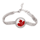 thumbnail image 1 of Feliz dia de Canada 4 de julio Maple Leaf Texture Pulsera de tobillera de cadena de tenis, joyería de diamantes, 1 of 3