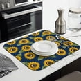 thumbnail image 3 of Sunflower Pattern Microfiber Dish Drying Mat for Kitchen Sink, Foldable Floral Pad for Countertop or Table, Absorbent Rack Mat, 16x18 Inch, 3 of 7