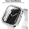 thumbnail image 2 of 2-Pack Bling Case Compatible for Apple Watch 40mm Series 6/SE/Series 5/Series 4 with Screen Protector PC Shockproof Diamond Rhinestone Bumper Face Cover for iWatch Women (40mm, Black/Silver), 2 of 5