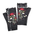 thumbnail image 4 of Women Gloves Winter Warmth Crochet Mittens Handmade Knitted Fingerless with Floral Embroidery Design for, 4 of 6