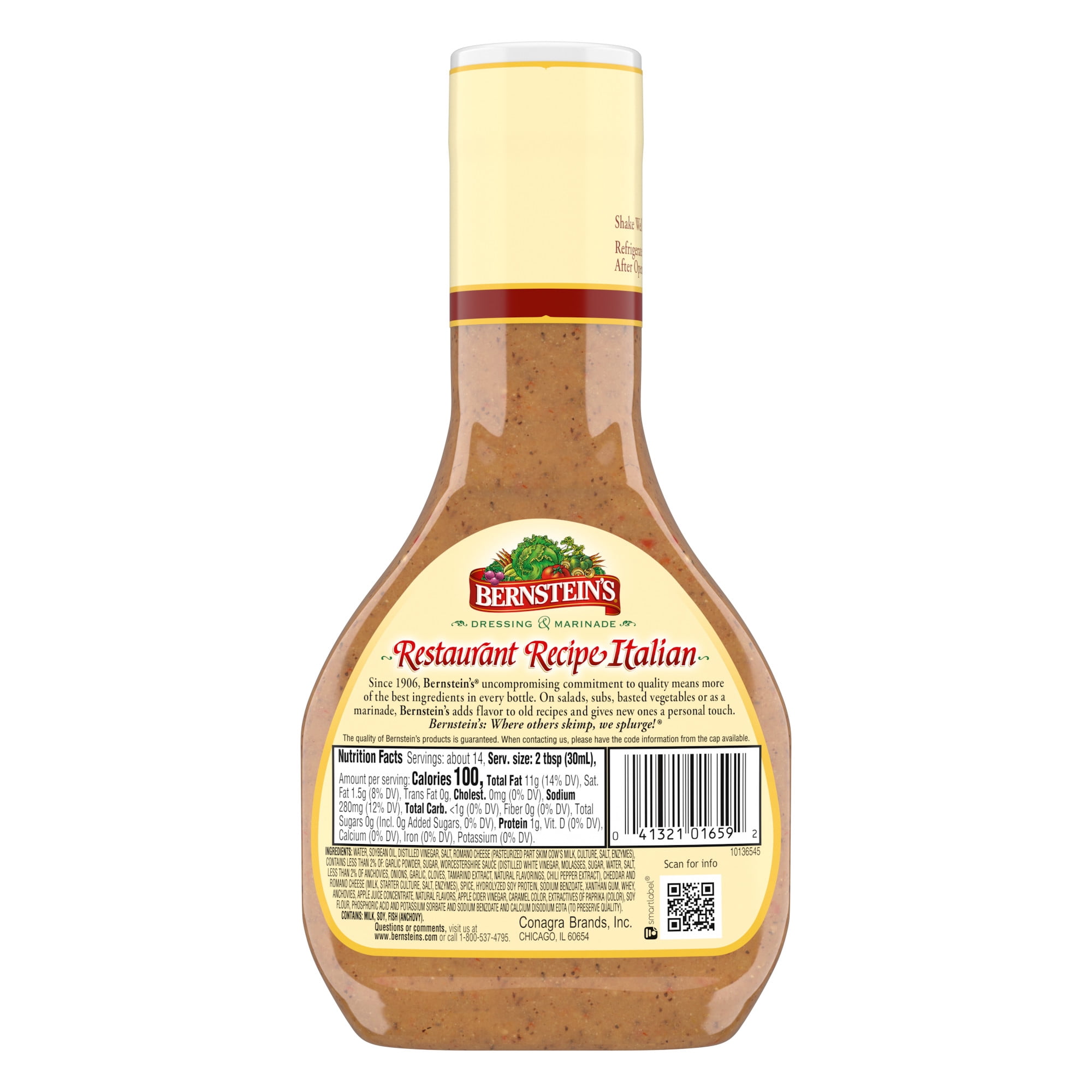 (3 pack) Bernstein's Restaurant Recipe Italian Salad Dressing & Marinade, 14 fl. oz.