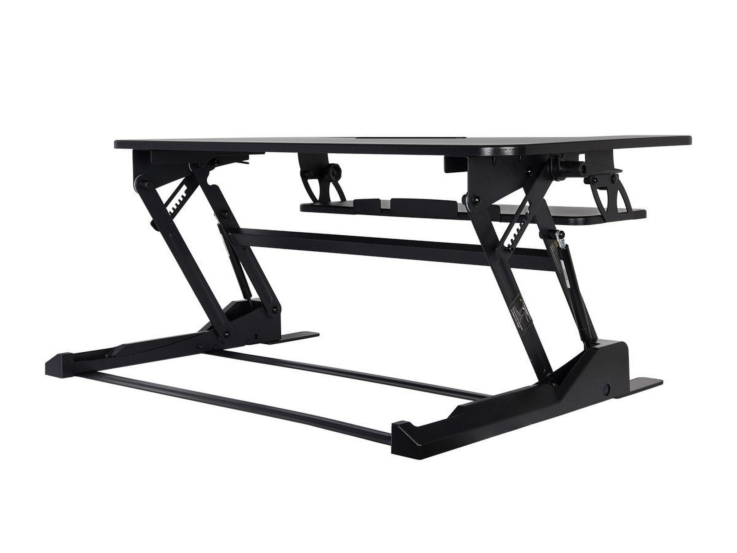 Monoprice Height Adjustable Gas-Spring Dual Handle Sit-Stand 36-Inch Workstation Desk Converter with Keyboard Tray