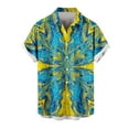 thumbnail image 5 of Fengqque Men's Fashion Casual Printed Pocket Button Short Sleeve Lapel Loose Beach Vacation Top Shirt Yellow XXXXXL(XXXXXL), 5 of 6