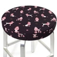 thumbnail image 3 of Lsque Poodle Dog Round Bar chair cushion covers Velvet Fabric Premium Comfort Protects from Scratches and Stains for 14-17 Inch Chair- 14 inch, 3 of 7