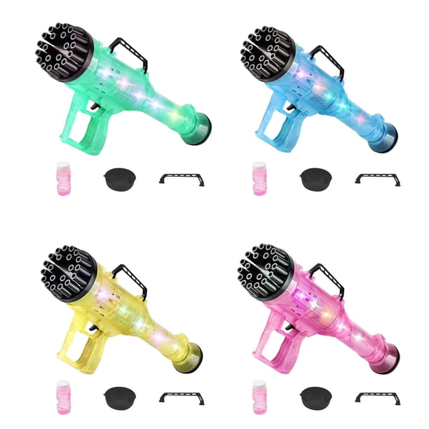 Hole Bubble Blower Toy Electric Colorful Lights Bubble Blaster Outdoor Toys For Children Bubble Machine For Kids Party Gift heqiyong toy