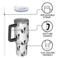 thumbnail image 4 of OBREWU Cute Bulldog Tumbler with Handle and Lid,Cute Bulldog 40oz Double Wall Vacuum Insulated Tumbler,Cups Gift for Women and Men, 4 of 7