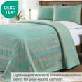 thumbnail image 6 of Superior Bohemian Mandala Lightweight Cotton Blend Woven Jacquard Bedspread Set, Twin, Turquoise, 6 of 9