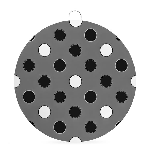 Welcome Sign for Front Door, Modern Minimalist Round Metal Wall Art Wreaths, Bohemia Polka Dot Simple Black Gray Outdoor Indoor Wall Hanging Sign for Porch Decor Housewarming Gifts 7.9 Inch