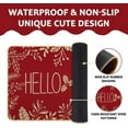 thumbnail image 4 of Hello Winter Door Mat Welcome Doormat, Winter Christmas Red Outdoor Rug Leaves Decor Floor Front Door Mat Non-Slip Entrance Mat for Home Kitchen Bathroom Decorations 17 X 30 Inch, 4 of 6