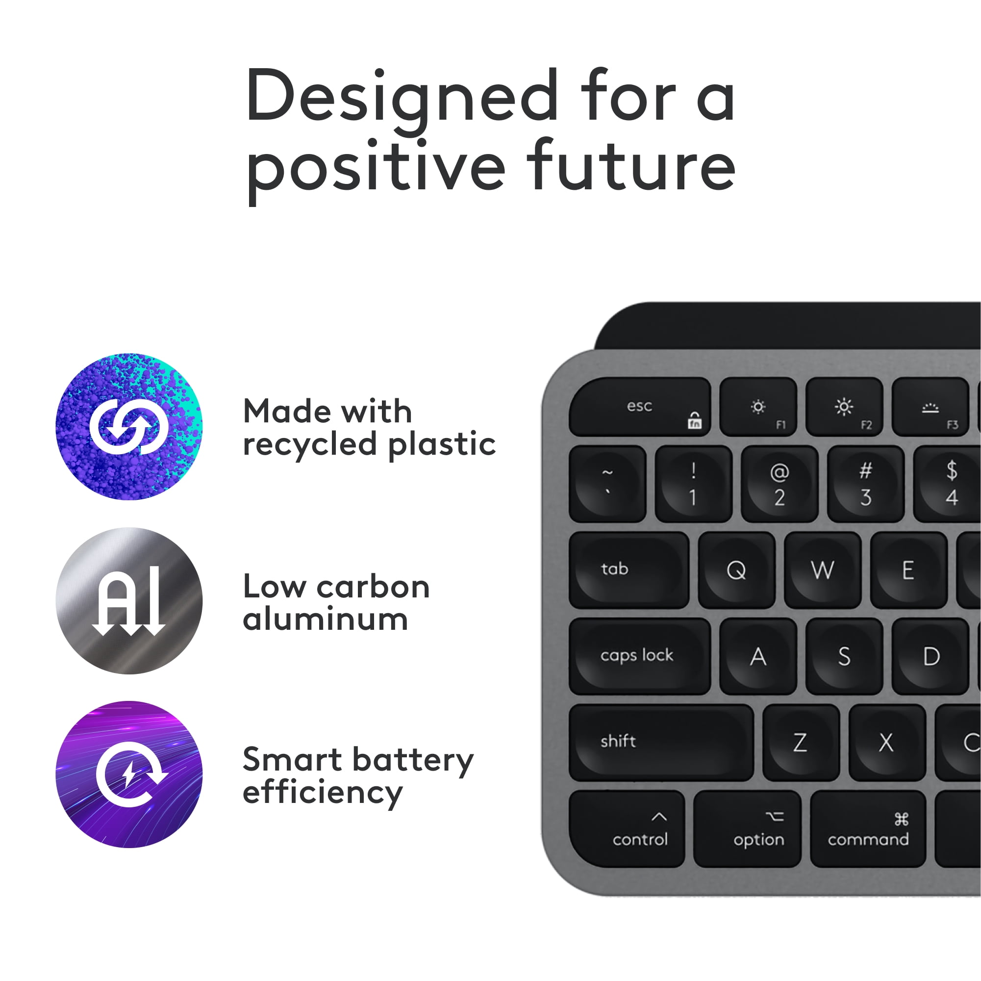 Logitech MX Keys S Plus Kabellose Tastatur – Low Profile, Beleuchtet, Programmierbar | Für Windows, Mac, Linux