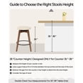 thumbnail image 3 of Joyyskill Swivel Barstools Set of 2, Backless Wooden Counter Height Barstools with Upholstered & Metal Footrest, Brown/Beige, 3 of 7