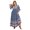 Dusty Blue, variant on Women's Plus Size Printed Surplice Half Sleeve Dress with Ruffle Ruched Details in 100% viscose fabric for Fit