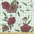 thumbnail image 2 of Floral Upholstery Fabric by the Yard, Rural Meadow Peony Bouquets Beauty Vintage Summer Blossoms Theme, Decorative Fabric for DIY and Home Accents, Dried Rose Magenta by Ambesonne, 2 of 5
