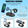thumbnail image 3 of Audessy 3 in 1 Magnetic Wireless Charger Station for Smart Watch Air Pods iPhone 16-12 Series, with MagSafe and All Qi-Enabled Devices, Black, 3 of 9