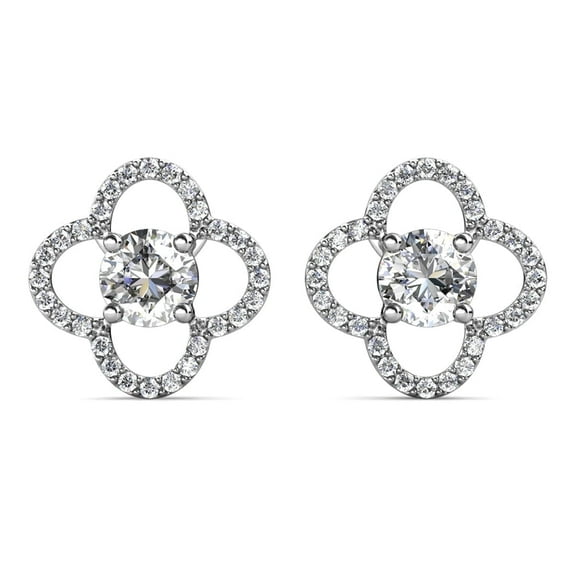 Moissanite by Cate & Chloe Charlotte 925 Sterling Silver Stud Earrings 1.0TCW for Women, Gift for Her