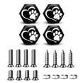thumbnail image 5 of JWQI 4PCS Universal DIY License Plate Bolts, License Plate Bolts Decorative Kit with 3 Size of Screws, Car Truck Motorcycle License Plate Frames Bolts Fasteners,  For White Dog Paw Shape, Black, 5 of 7