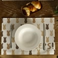 thumbnail image 2 of Beige Bunny Easter Placemats 12x18 Inch Set of 4 Peep Sign Spring Table mats Farmhouse Rustic Holiday Kitchen Dining Table Decoration for Indoor Outdoor Dinner Party Décor GP076, 2 of 5
