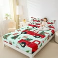 thumbnail image 4 of Manfei Red Truck Car 4pcs Bed Sheets for Teens Boys Girls,Xmas Tree King Sheets,Merry Christmas Super Cozy Sheet Set,Microfiber Bedroom Decor, 4 of 7