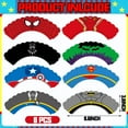 thumbnail image 4 of 16Pcs Superhero Birthday Party Decorations，Cake toppers，Cupcake Display Cases For Muffins and Cupcakes, Paper Baking Cup Decoration, 4 of 8
