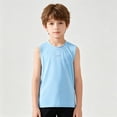 thumbnail image 2 of OSOLU Teen Boys Tank Tops Sportswear Breathable Summer Solid Color Sleeveless Crew Neck Lightweight Athletic Vest Activewear Classic Seaside Tops, 2 of 8