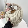 thumbnail image 3 of Bolso de Mano Hugo Bohemio Beige de Paja para Mujer, 3 of 10
