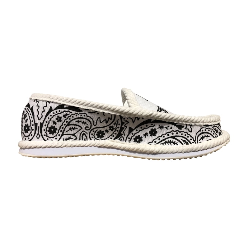 Trooper America Unisex Bandana Paisley Slip On Shoes White/black Mens Size 9 Trooper America Unisex Bandana Paisley Slip On Shoes WHITE  main image 2