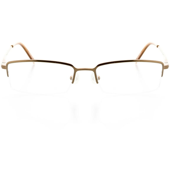 Unisex Optical Eyewear - Rectangle Shape, Metal Half Rim, Lucky Mist